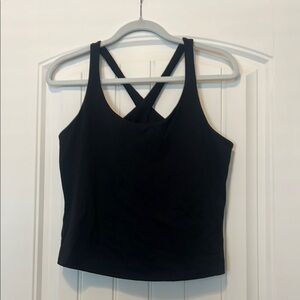 SPANX Black Sleeveless Fitted Crop Top